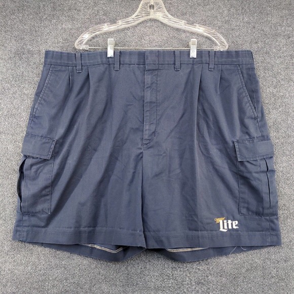 Riverside Men's Employee Uniform Cargo Shorts Blue Size 46 Miller Lite Beer - Picture 2 of 11